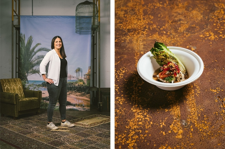 Ana Moura (Lamelas, 1 Sol Guia Repsol 2025), estará presente no dia 20, sábado (retrato de Manuel Manso e fotografia do prato de Joana Freitas)