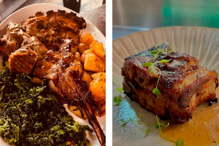 Cabrito de leite é servido com arroz de forno