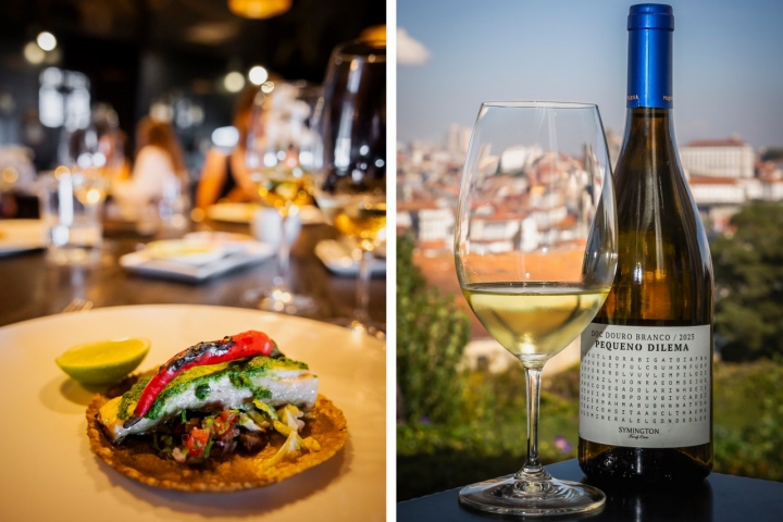 Na apresentação das Jornadas, Joan Bagur trouxe alguns pratos do seu restaurante Oaxaca, de Barcelona, como o Taco de Robalo à La Talla. A refeição foi harmonizada com vinhos da Symington, como o Pequeno Detalhe branco, perfeito para acompanhar o prato Vuelve a la Vida 