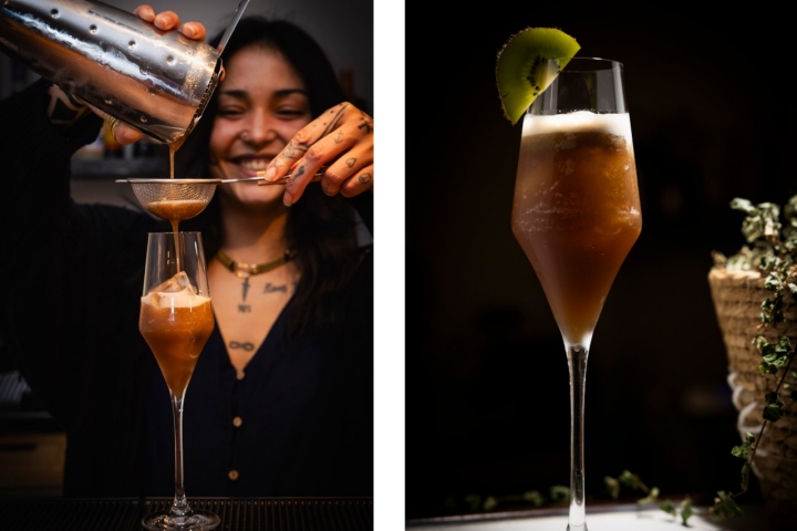 Carolina, responsável pelos cocktails, faz clássicos com toque alentejano