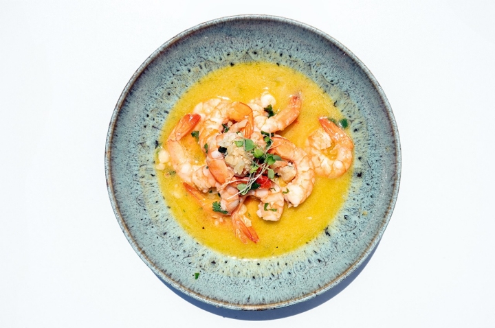 Gambas Al Ajillo, uma das entradas da Mesa da Ilha, onde além do peixe também há sempre marisco, de acordo com aquilo que o mar tem para oferecer a cada dia