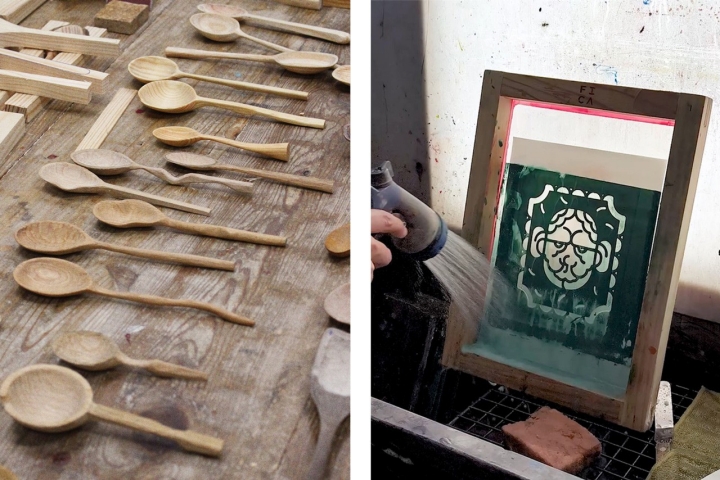 Aprender a fazer colheres de madeira à mão ou serigrafias são algumas das propostas da FICA