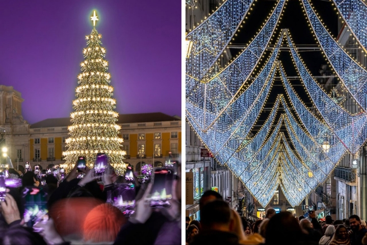 O Terreiro do Paço e o Chiado, são dois pontos altos das iluminações de Natal da capital