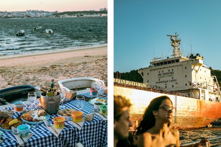  A vista da mesa comunitária de 50 metros é para o rio