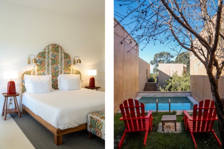 Alguns alojamentos têm um pátio privado com uma pequena piscina