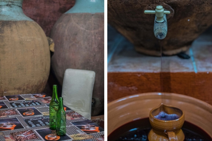 O vinho prova-se diretamente das talhas, abertas para o grande sábado