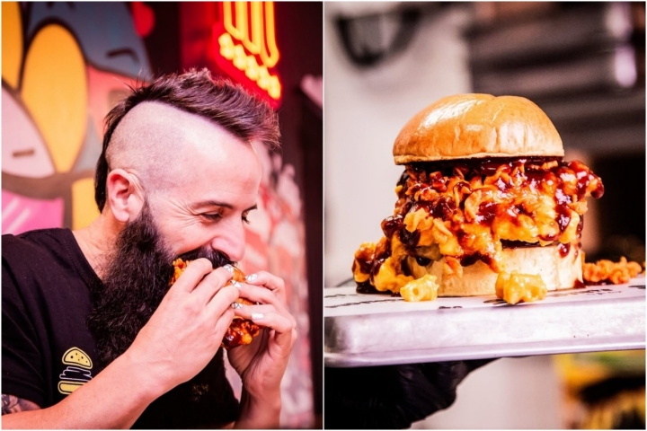 Joe Burgerchallenge y una de las hamburguesas de Moflete , Solete Guía Repsol en Cuenca.