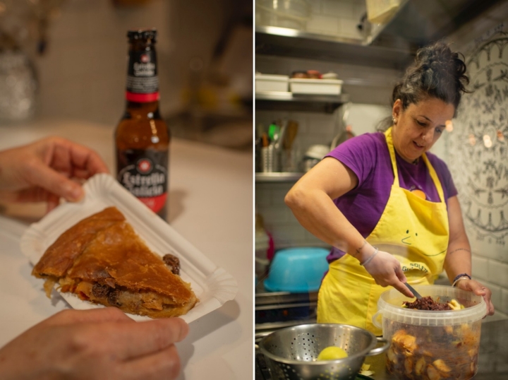 La estrella del local es la empanada gallega que venden en cuartos, medios y entera. 