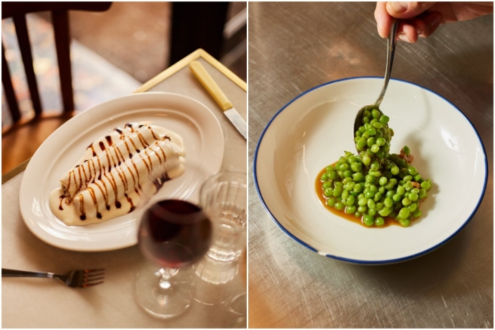 Canelones y guisantes del maresme