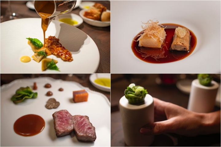 Algunos de los pases del menú Origen de Ramón Freixa Atelier (Madrid)