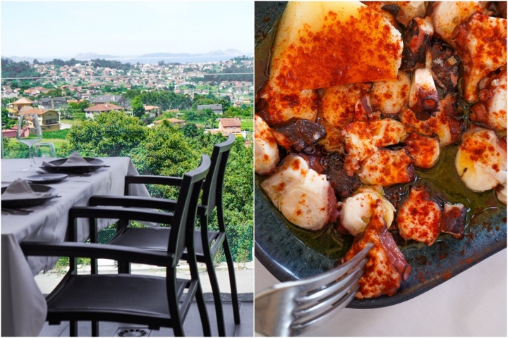 Pulpo con buenas vistas en Bembrive. Foto: Facebook 'Asador Soriano'