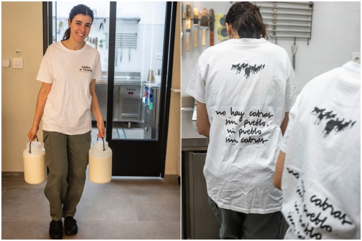 Ellas mismas van cada mañana a primera hora con su cántara a las Navas del Marqués a buscar la leche.