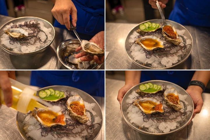 Las ostras con sus aderezos aportan aún más frescura al bivalvo. 