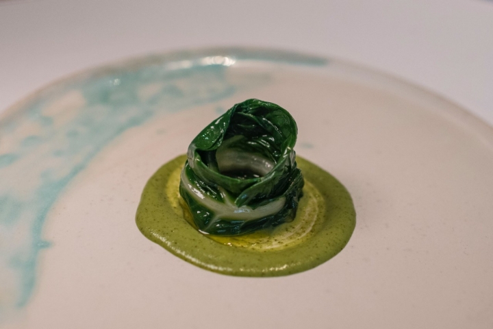 Acelga hervida y majao.