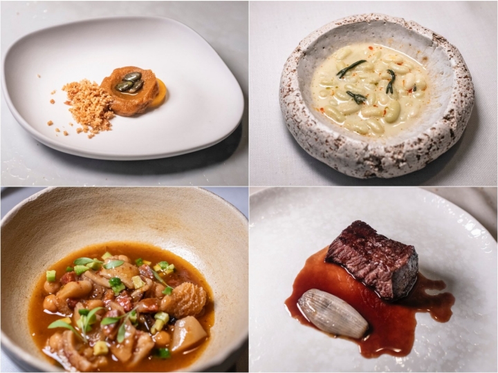 Algunos de los platos del restaurante Bancal (Madrid).