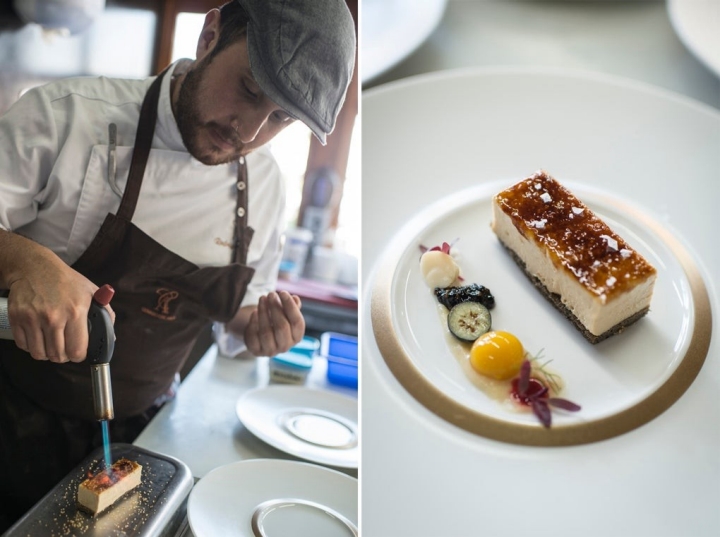 Caramelizando el azúcar del 'Perfecto de foie'