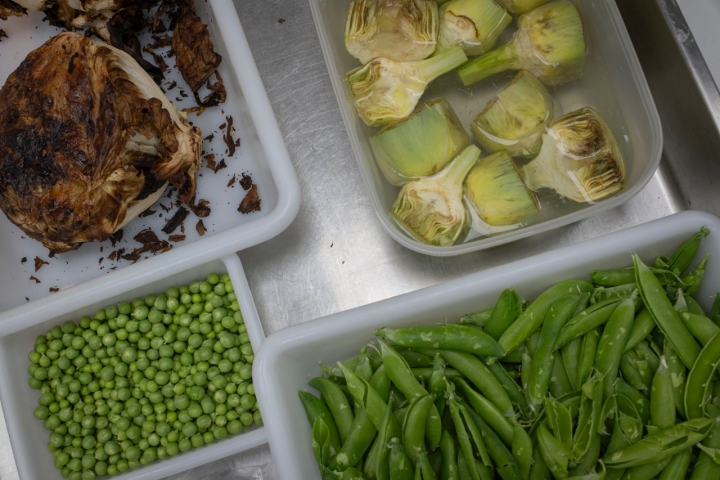 Verduras de la huerta en la cocina