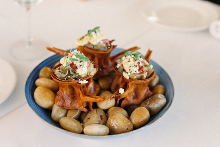 Berenjena, puerro y holandesa