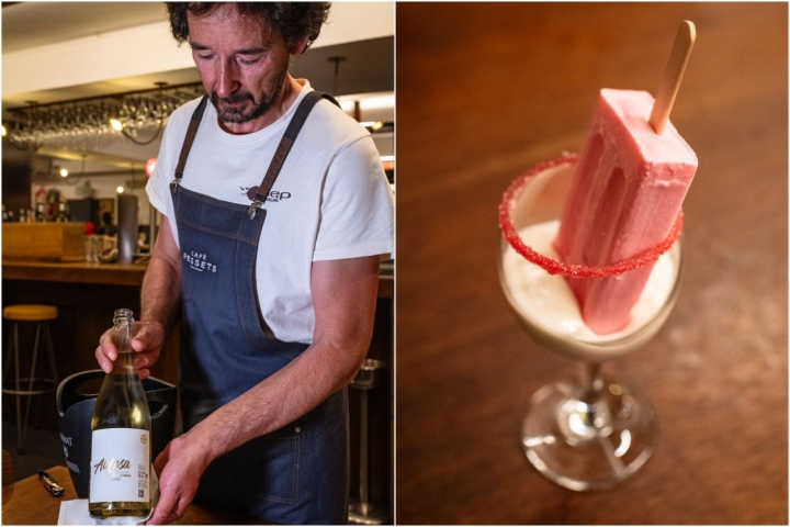 Aleix Aytés, dueño del Café Pessets de Sort, y su helado Filiberto.