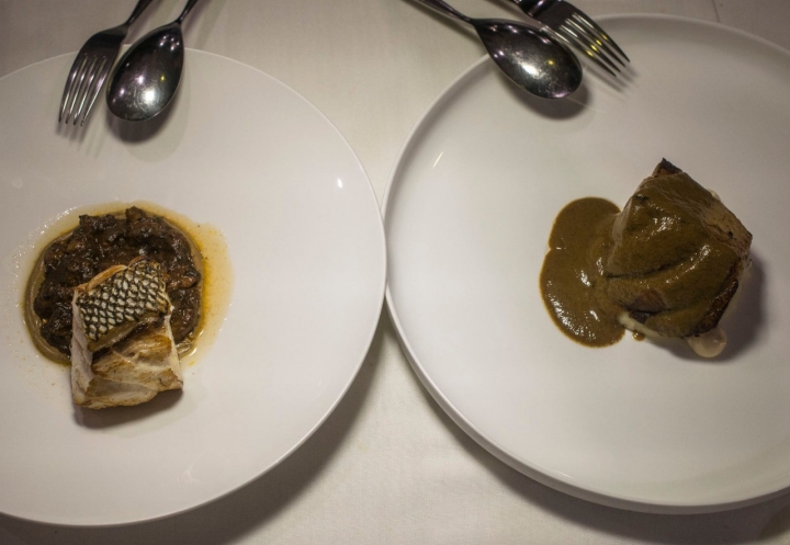 Restaurante Bugao. Ceuta. Mero con huevas trufadas.