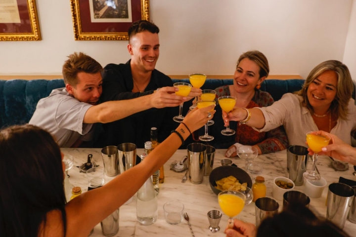 Los participantes del taller de Agua de Valencia en Café Madrid