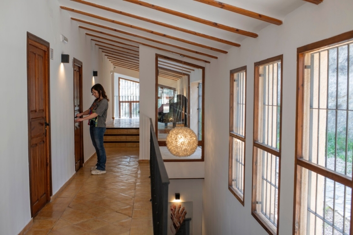 Laas habitaciones están en la planta superior del molino.