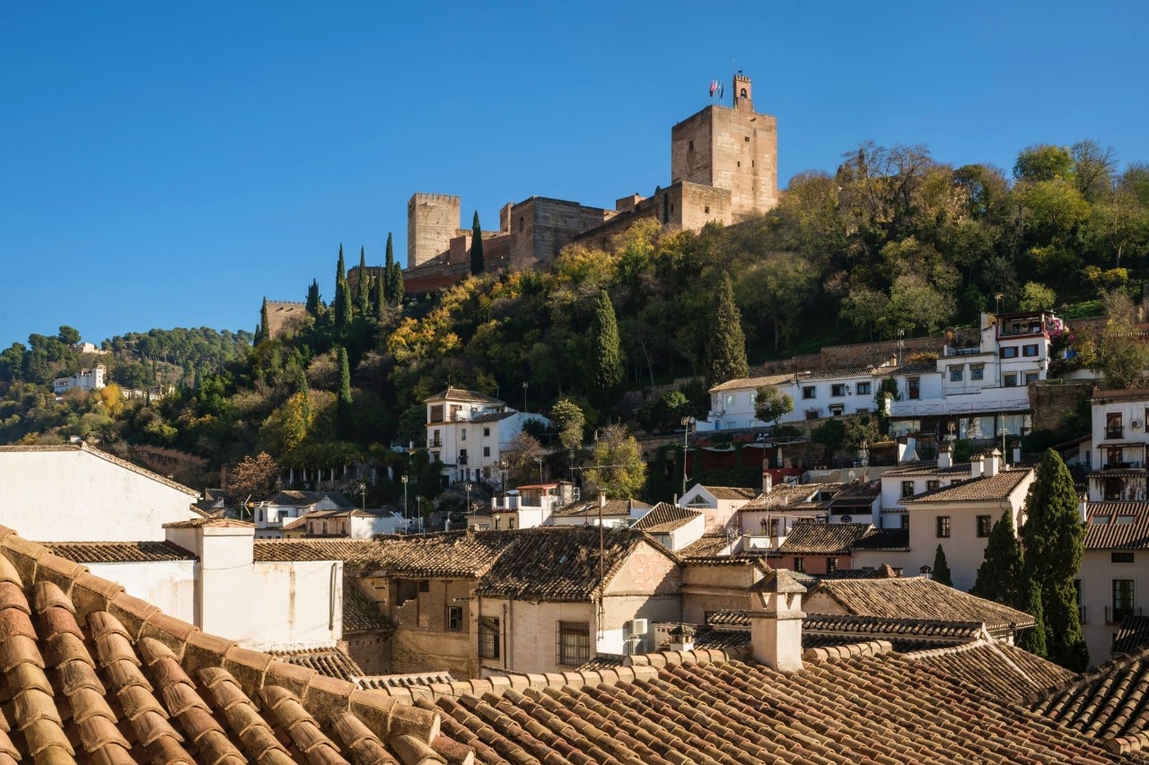 Vistas de la Alhambra desde el hotel Casa 1800 de Granada.