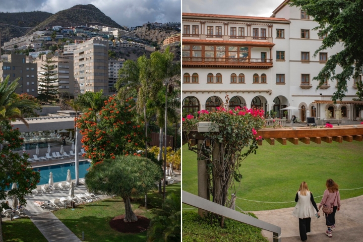 El interior del hotel resulta un oasis en el centro de Santa Cruz de Tenerife. 