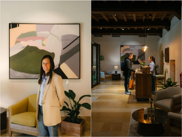 Directora y hall del hotel Palacio de Arriba (Mieres, Asturias)