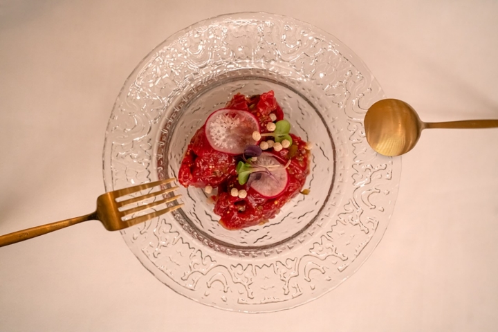 Steak tartar de solomillo de vaca madurada.