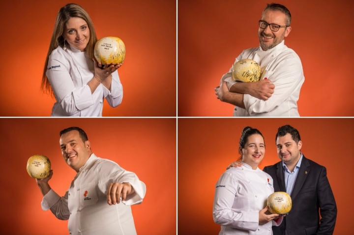 Lucía Freitas ('A Tafona'), Pedro Sánchez ('Bagá'), José Manuel Miguel ('Beat') y María Gómez con Adrián Marcos ('Magoga')