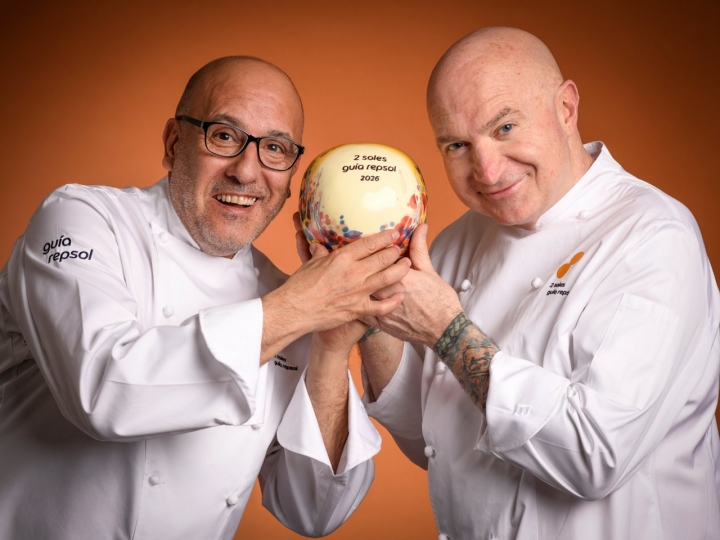 Josetxo Souto y Ramón Aso, cocineros de Callizo (Aínsa-Sobrarbe, Huesca).