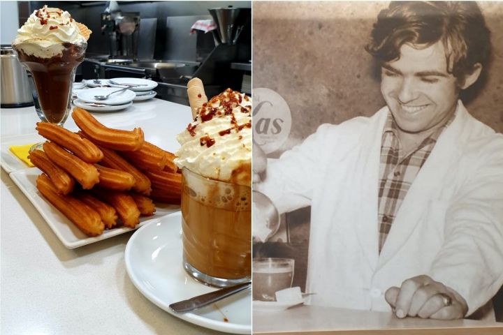 Chocolate con churros y un joven Lorenzo García, propietario de Lorenzo (Zamora)