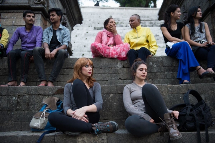 Con María Herreros durante un viaje a Nepal. Foto: Noemí Elías.
