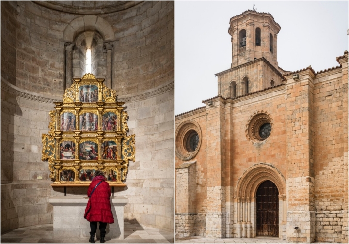 Altar barroco y la puerta que da a la Vega de Toro en el Duero.