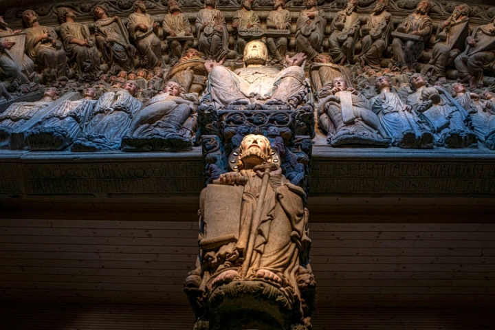 CATEDRAL DE SANTIAGO DE COMPOSTELA. MARZO 2021PÓRTICO DE LA GLORIA RECIÉN RESTAURADO.