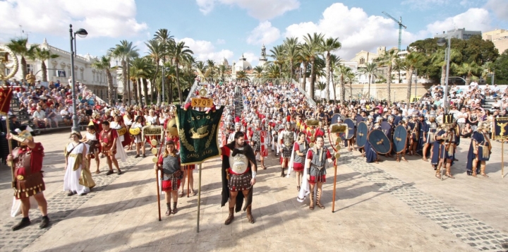 Desde 1990, Cartagena se vuelca con sus fiestas de recreación histórica a finales de septiembre. Foto: Federación de Tropas y Legiones.