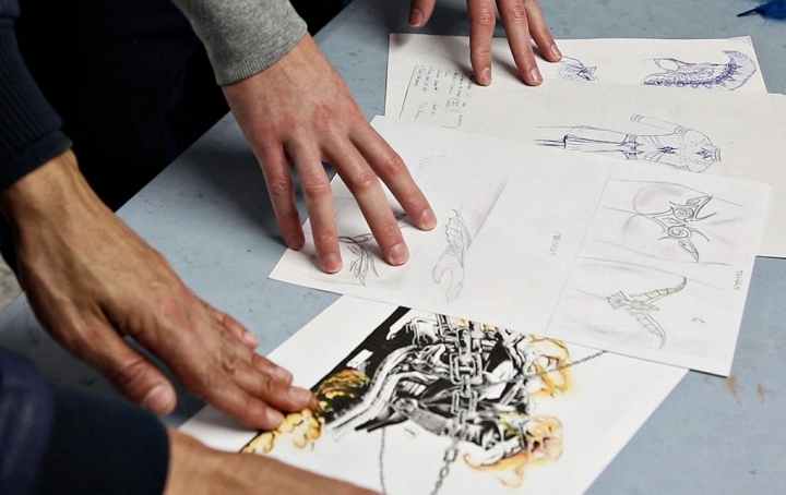 La carpeta de bocetos de Nelson siempre está abierta a nuevas propuestas.