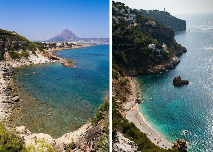 Aguas cristalinas en la playa de La Caleta y la de la Torre de Ambolo. Fotos: Xavi Gutiérrez y Retratería.