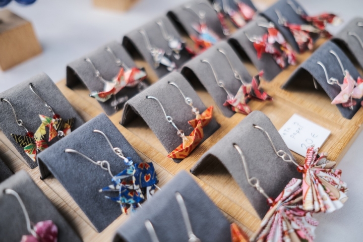 Pendientes de origami con plata.