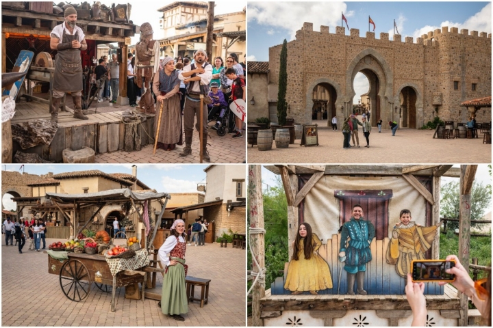 Distintos decorados del parque.