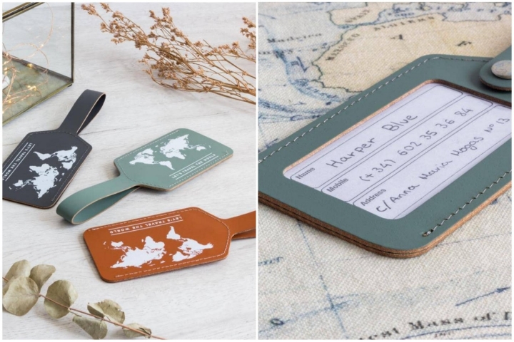 Identificador de maleta de diferentes colores.