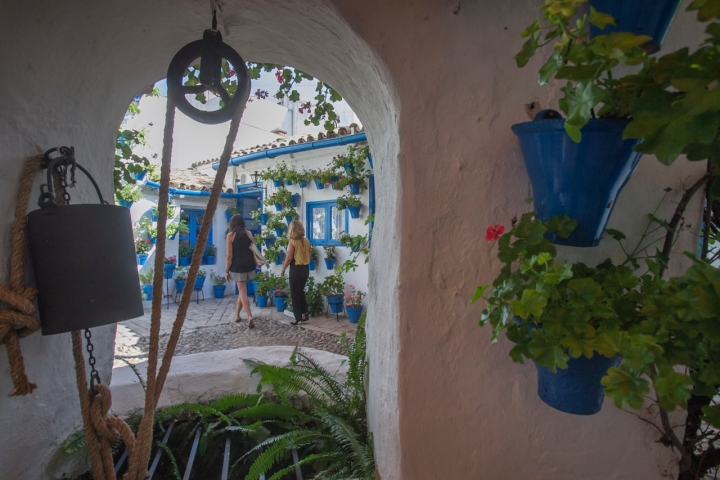 La primavera explota entre los muros blancos de los patios.