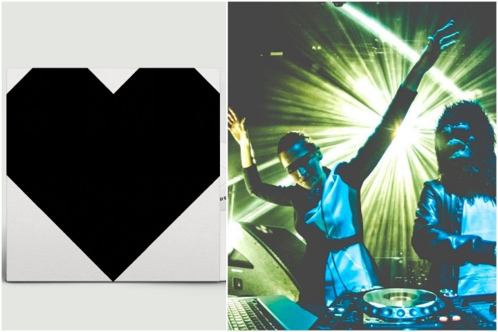 Portada del disco Elyella y un momento durante la actuación de esta pareja de dj's. Fotos: Facebook.