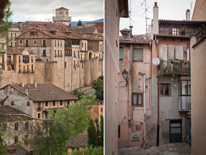 De calles empinadas y tejados a la "segoviana", con tejas boca arriba.