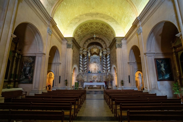 Interior de la ermita de Sant Salvador (Mallorca).