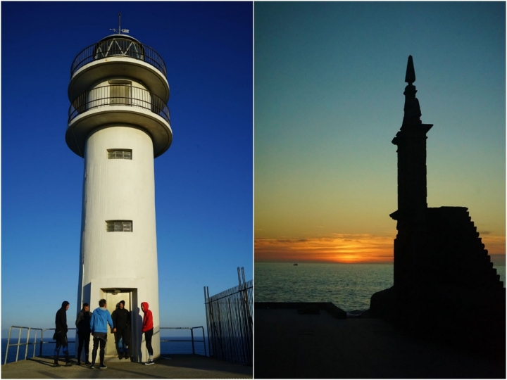 Faro de Touriñán (izq) y Punta da Barca (dcha).